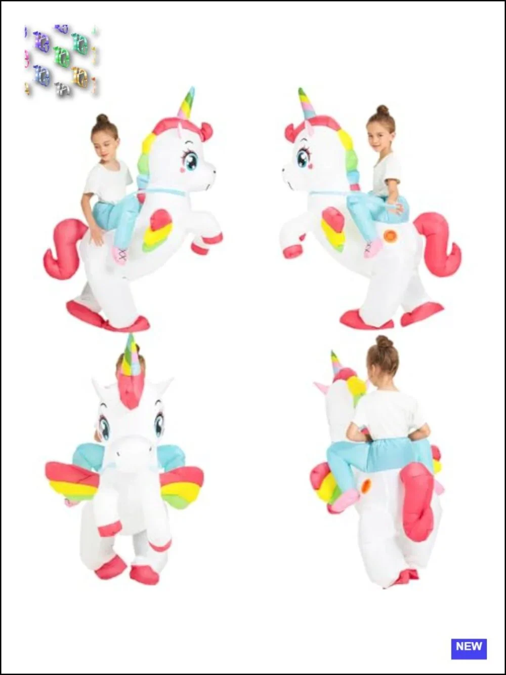 Kids Inflatable Unicorn Costume Halloween Ride On